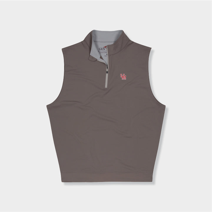 Brown quarter zip vest by Genteal