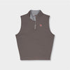 Brown quarter zip vest by Genteal