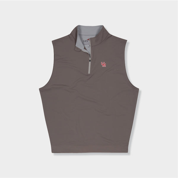 Brown quarter zip vest by Genteal