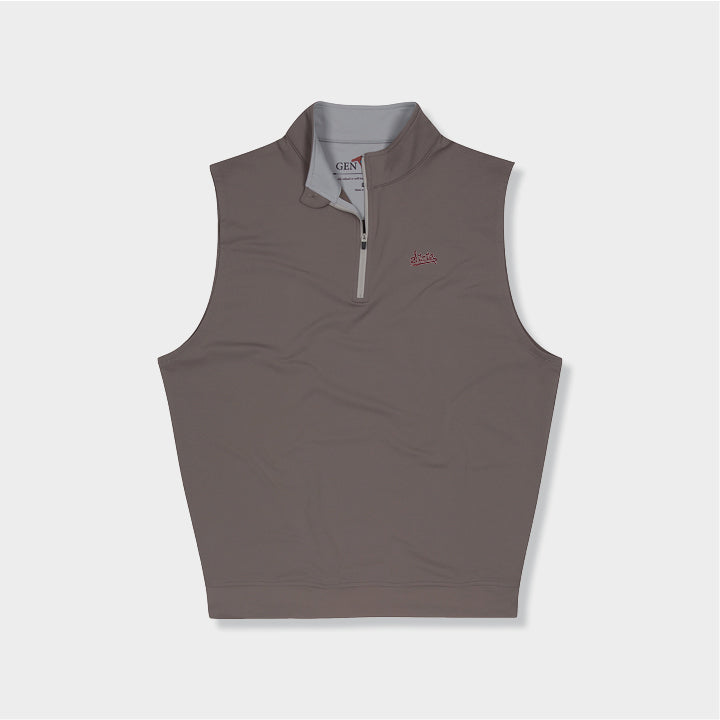 Brown quarter zip vest by Genteal