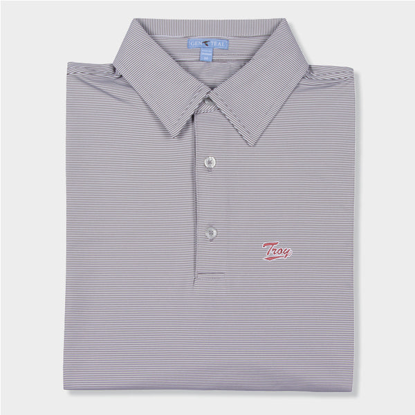 Troy Script Pinstripe Performance Polo