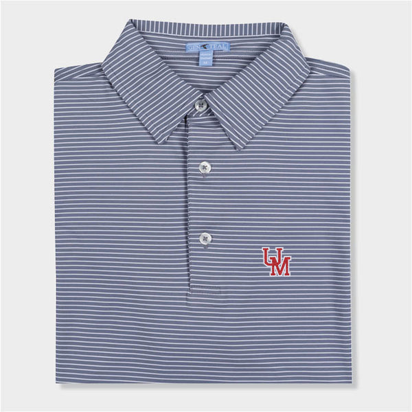 Grey and white striped polo by Genteal