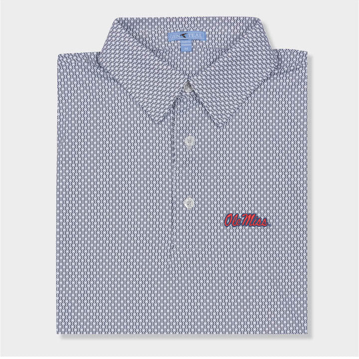 Blue and white baseball designed polo by Genteal