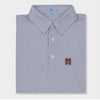 Blue and white polo with baseball designs by Genteal