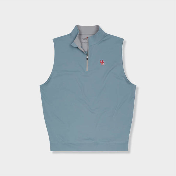 blue quarter zip vest by Genteal