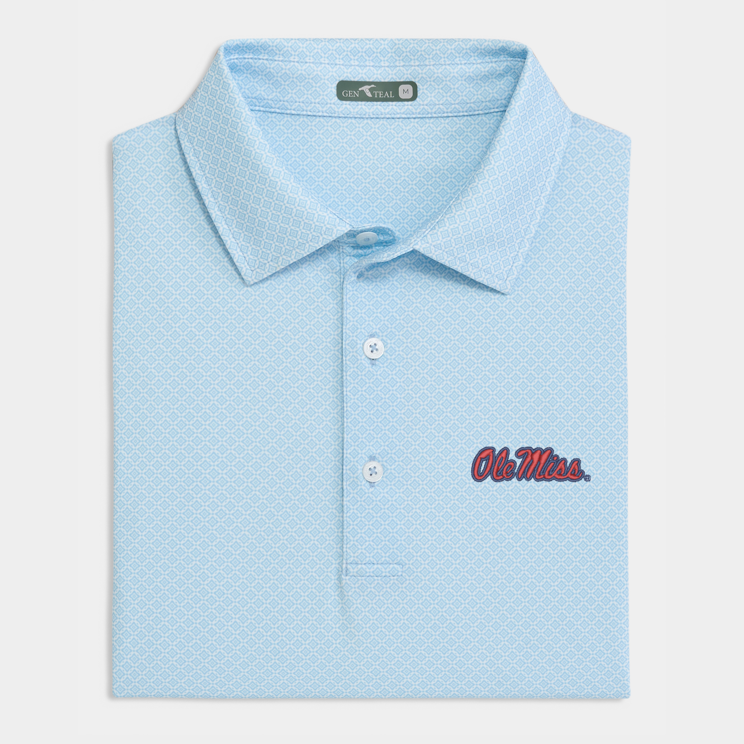 Ole Miss Diamond Lattice Printed Performance Polo