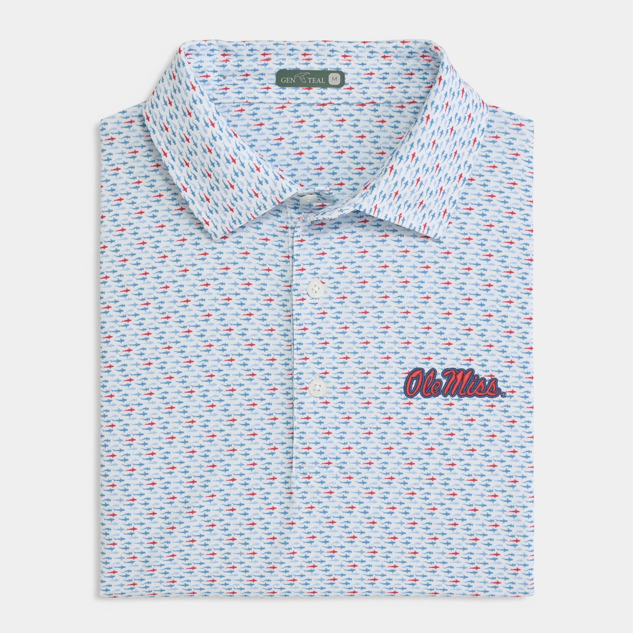 Ole Miss Fin Frenzy Printed Performance Polo