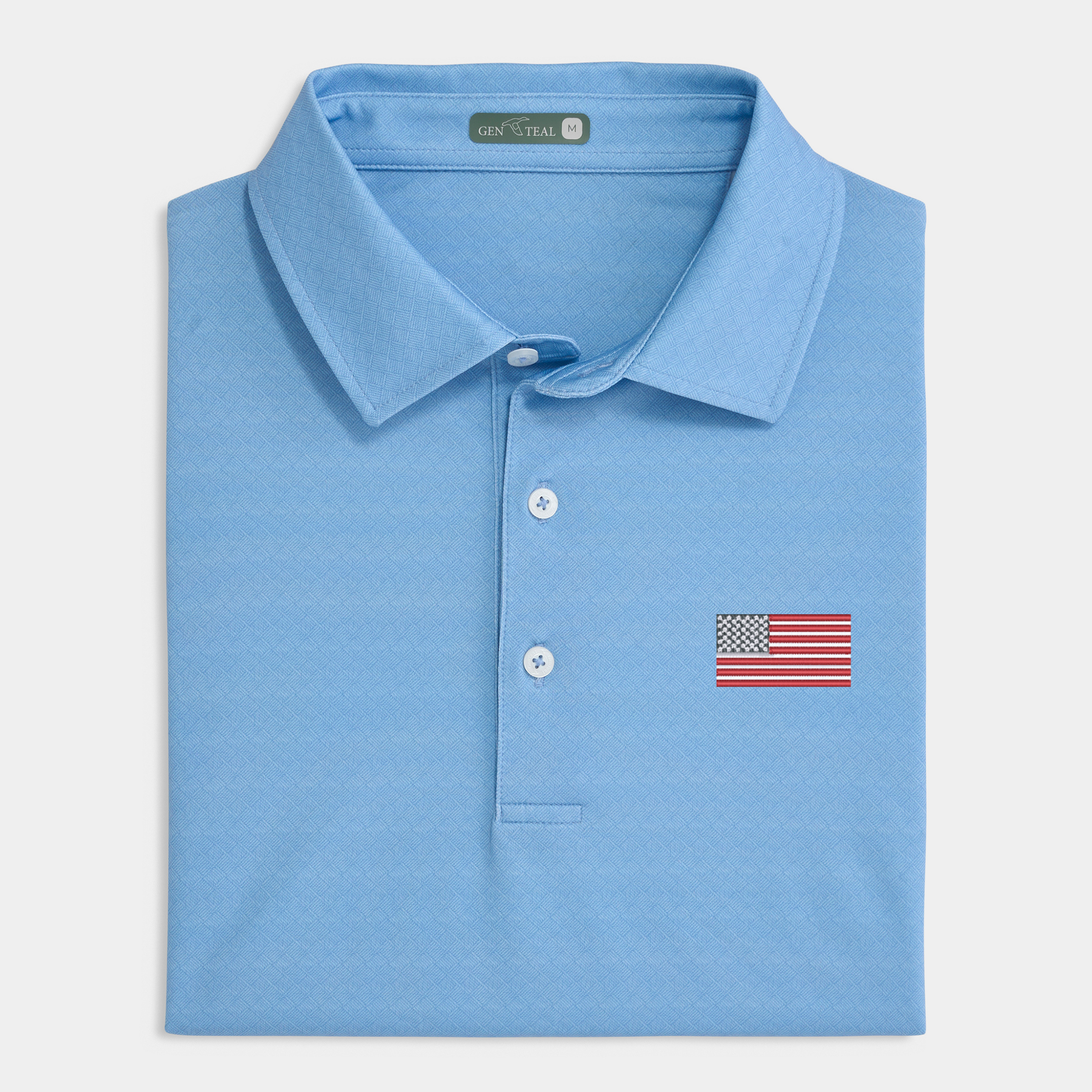 American Flag Rope Work Printed Performance Polo