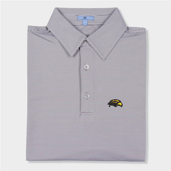 Southern Miss Charcoal Pinstripe Performance Polo