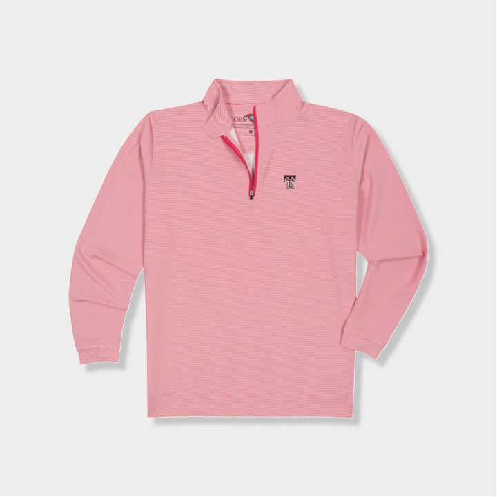 red quarter zip by Genteal