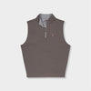 brown quarter zip vest by Genteal