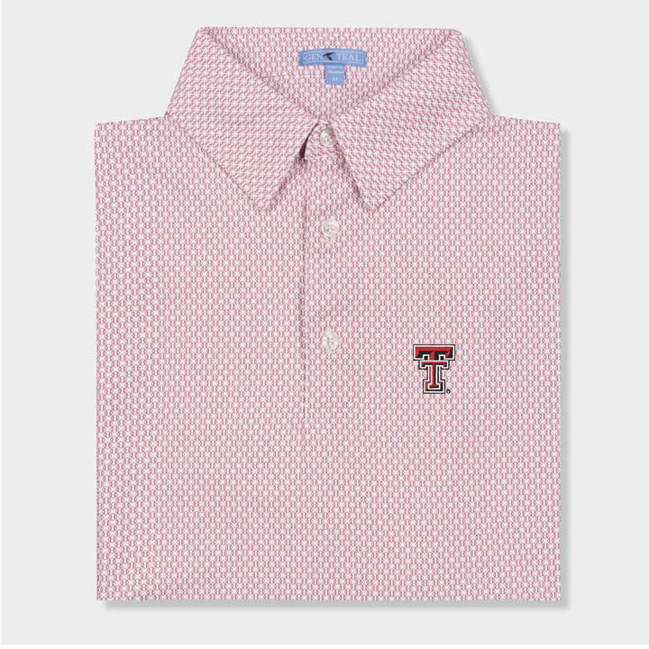 red baseball designed polo by Genteal