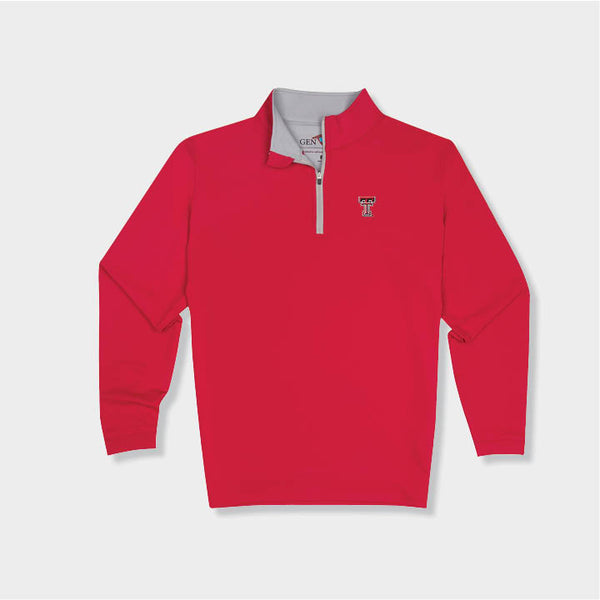 red quarter zip by Genteal