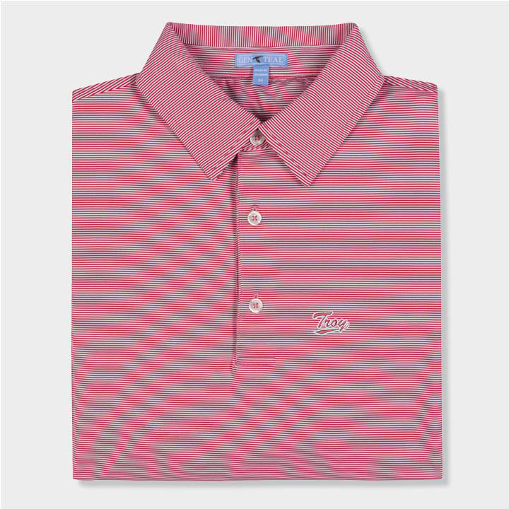 Troy Script Pinstripe Performance Polo