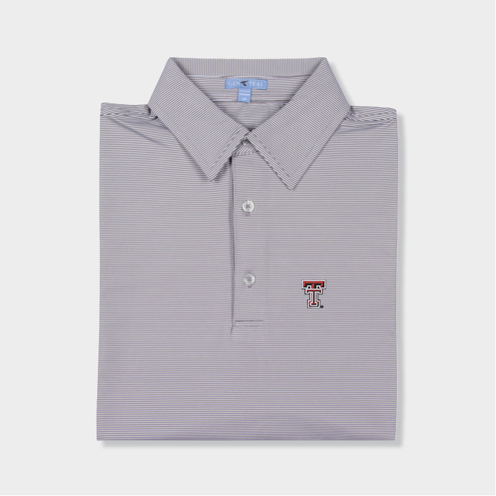 grey striped polo by Genteal
