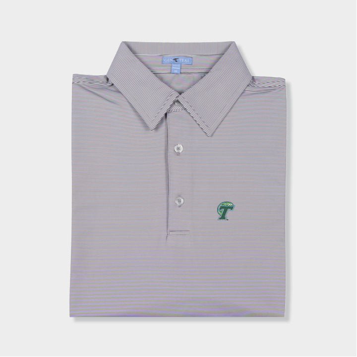 grey striped polo by Genteal