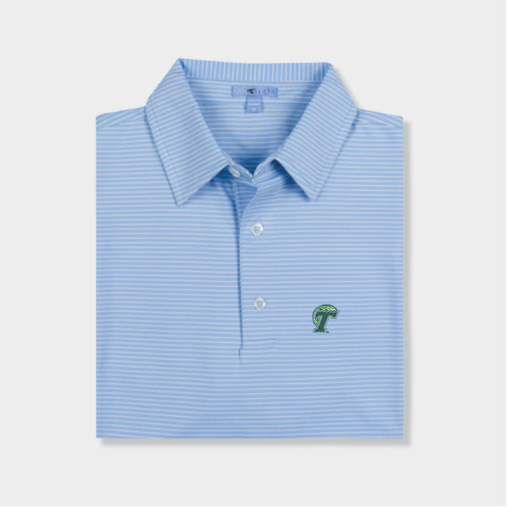 blue striped polo by Genteal