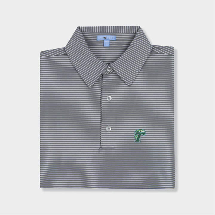 grey striped polo by Genteal