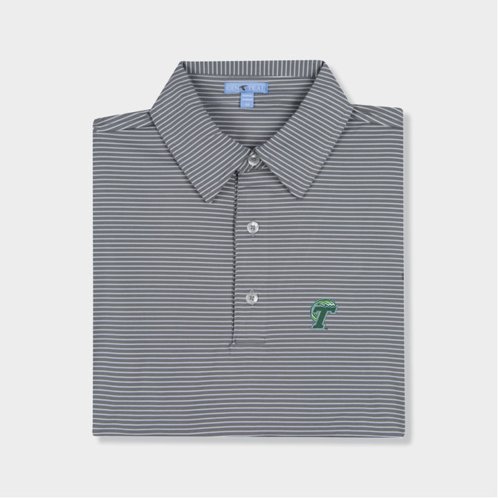 grey striped polo by Genteal