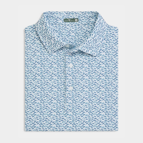 Catch and Release Printed Performance Polo | GenTeal Men's Apparel