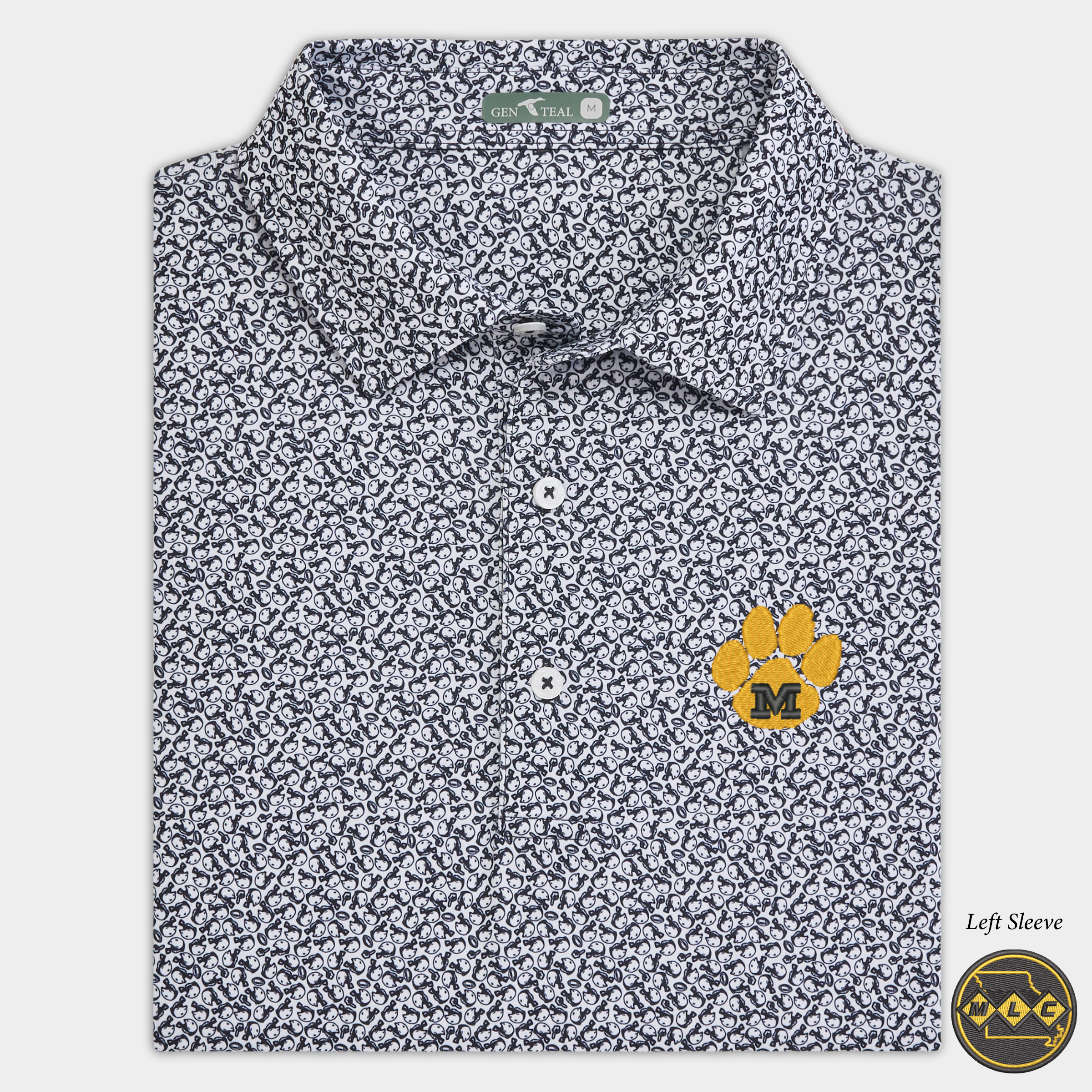 MLC Missouri Paw Black Helmet Havoc Printed Performance Polo