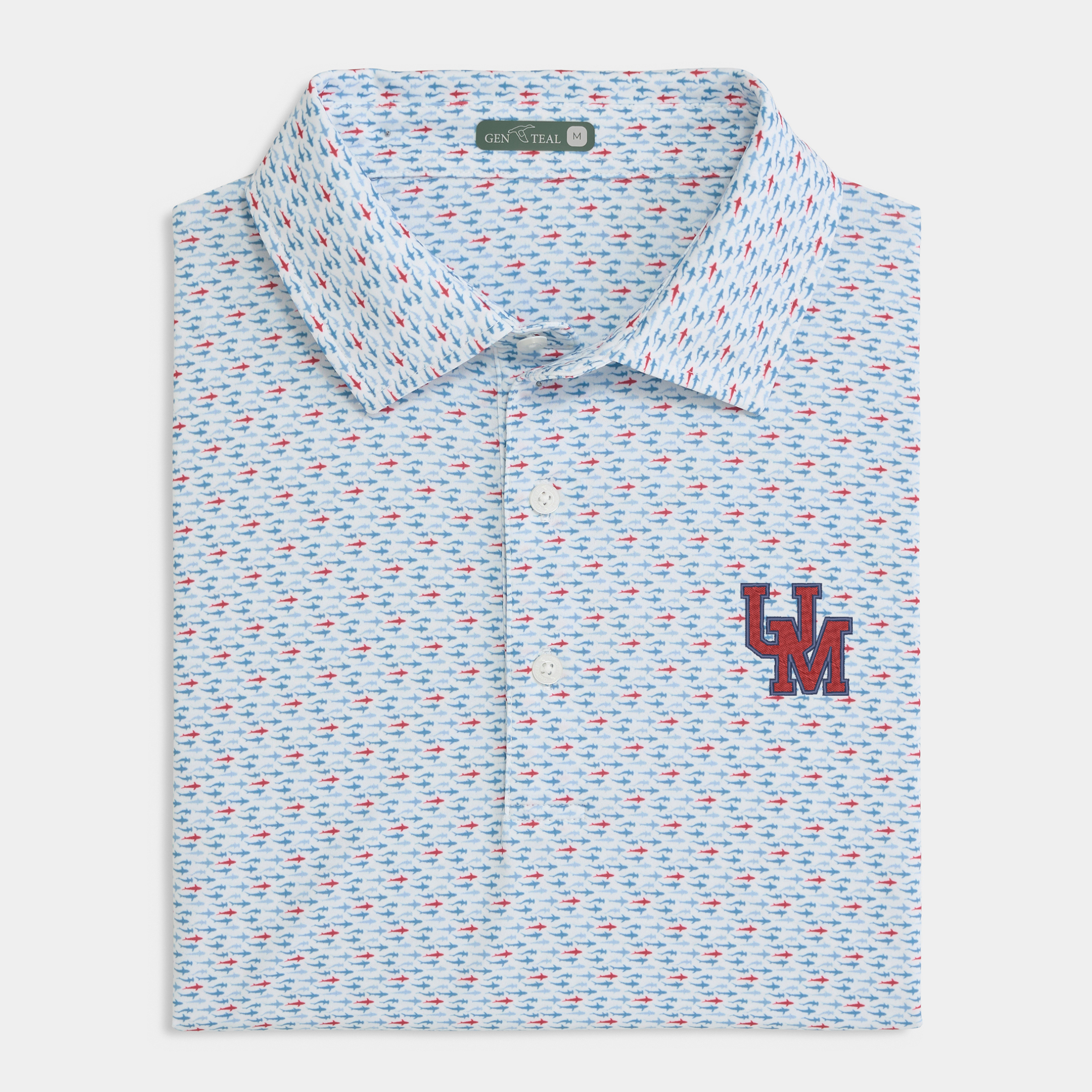 Sunday Ole Miss Fin Frenzy Printed Performance Polo