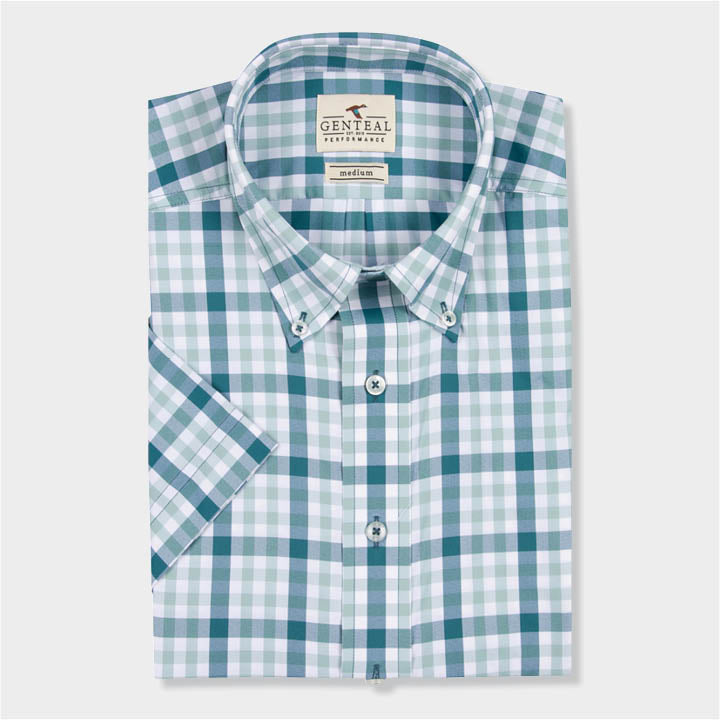 blue and green plaid shirt by Genteal