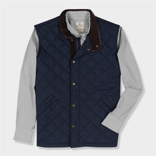 Blue quilted vest by Genteal