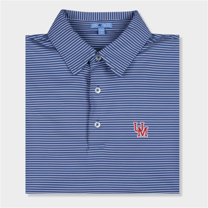 blue striped polo by Genteal