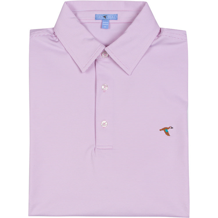 Luau Pinstripe Performance Polo