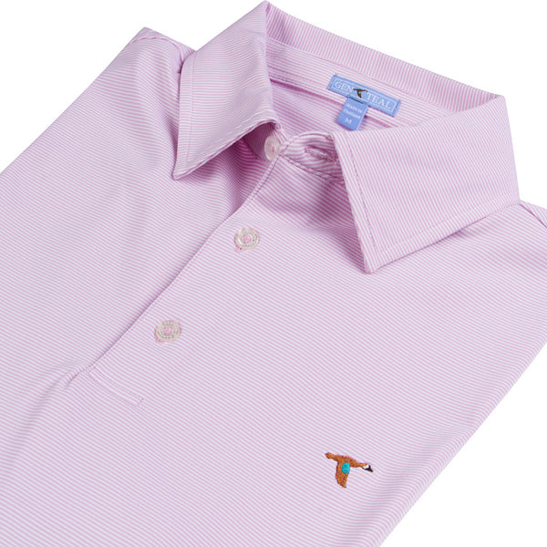 Luau Pinstripe Performance Polo